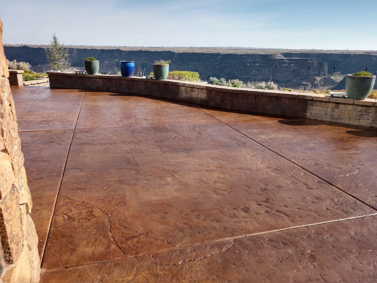 Beautiful stamped and stained concrete