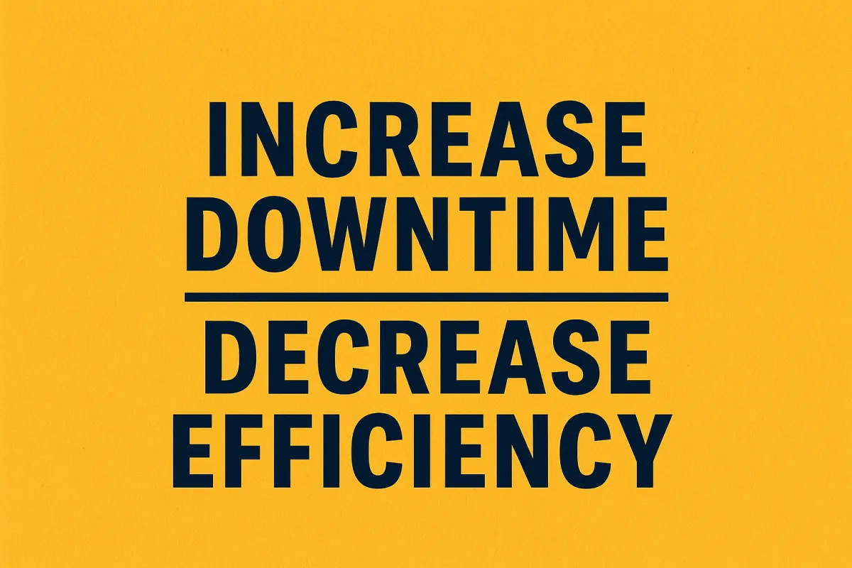 increase downtime and decrease efficiency