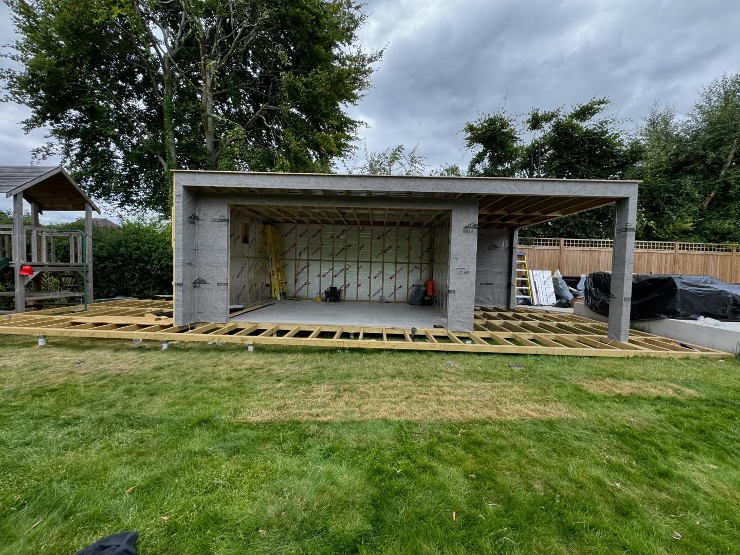 Garden room being built in Surrey