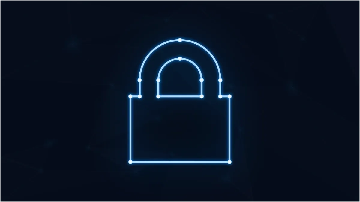 Padlock neon cybersecurity