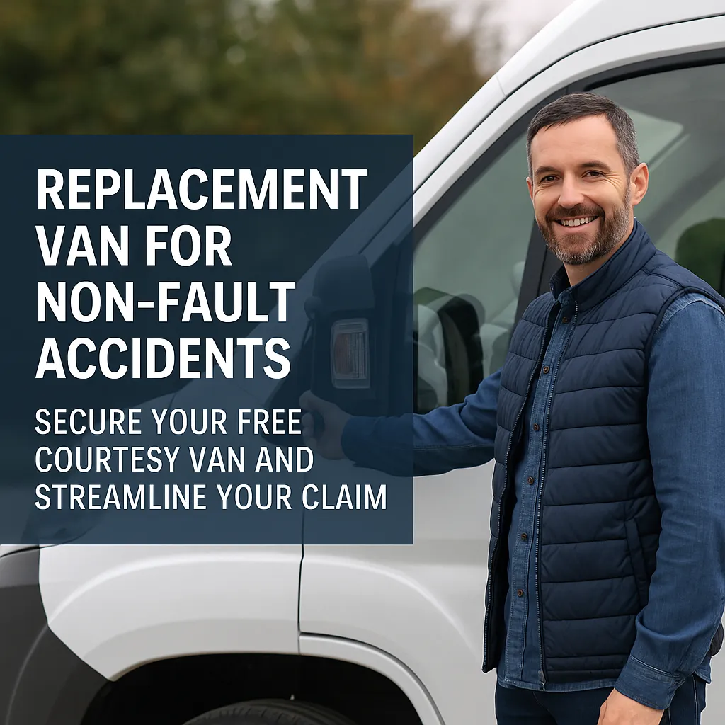 Driver receiving a replacement courtesy van in Scotland after a non-fault accident.