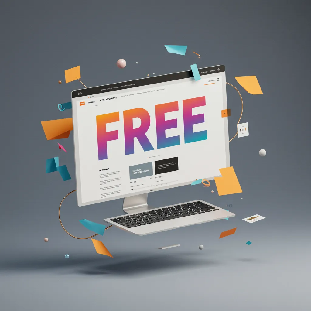 En hemsida med titeln "FREE" i mitten