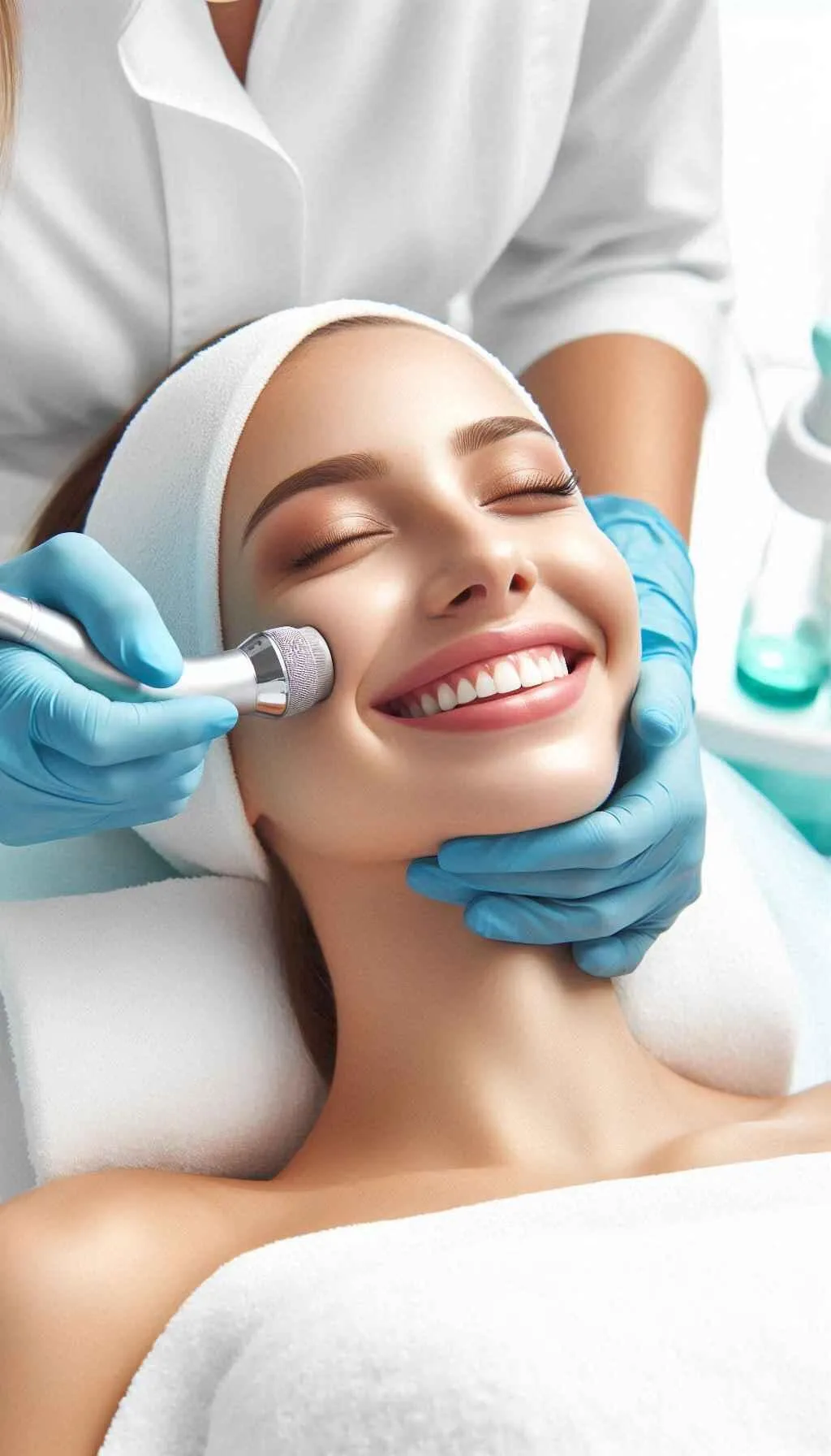A woman lying down and having microdermabrasion at MySkinStPete  in St. Petersburg