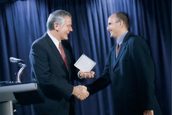 Someone receiving an award