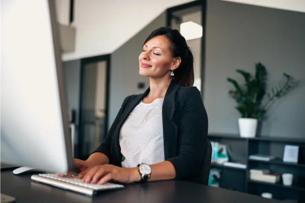 Picture of a relieved real estate agent