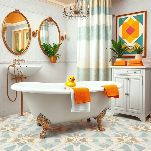 A cozy kitchen undergoing transformation is depicted, focusing on a partially painted cabinet featuring vibrant teal and sunny yellow strokes, symbolizing a fresh and economical update. Surrounding the cabinet are various color swatches pinned to a wall, enhancing the playful mood of creativity on a budget. A rustic wooden table showcases an assortment of budget-friendly materials, such as pastel ceramic tiles and illustrated DIY manuals with quirky cartoon utensils. A cheeky cat peeks out from behind a curtain, curiously observing a half-assembled kitchen island. A dangling plant in an upcycled pot adds life on the window sill, while warm, dappled light streams through the window, casting soft shadows across the floor. The impressionistic style creates a dreamlike quality, blending colors that evoke optimism and practicality, reflecting the excitement of budget-conscious kitchen remodeling.