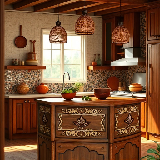 A vibrant FolkArt scene showcasing a professional bathroom renovation in Huntington Beach, California. The image features a beautifully crafted bathroom with mosaic tiles in ocean blue and sandy beige, adorned with whimsical seashells and starfish. A tool belt filled with colorful tools is prominently displayed, symbolizing skilled craftsmanship. Sunlight streams through an open window, illuminating a vintage bathtub decorated with hand-painted tropical flowers. The background includes gently swaying palm trees, enhancing the coastal atmosphere. Playful patterns of ocean waves and sun rays add a cheerful touch, while a cartoonish seagull with a hard hat perches on the bathtub, embodying the local spirit. The overall composition radiates creativity and invites homeowners to envision their bathroom transformation in sunny California.