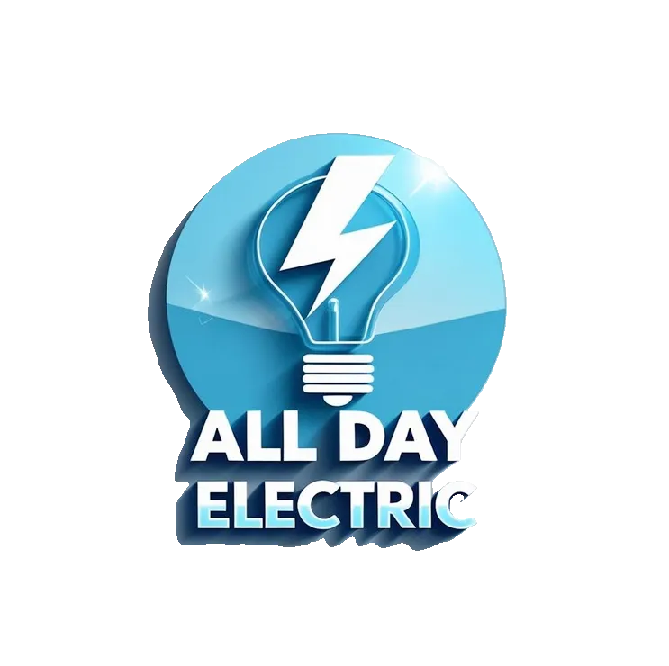 All Day Electric Sarasota logo with a lightning bolt and toolbox, symbolizing the best electrician choice for Sarasota homeowners.