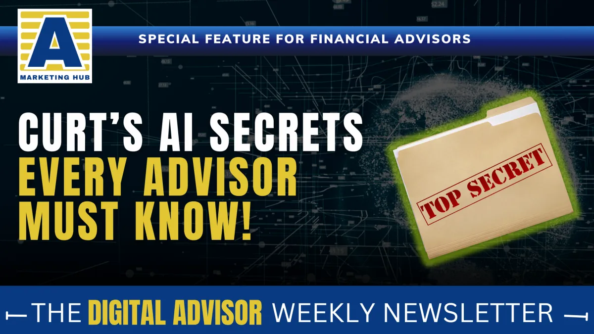 Infographic with AI Secrets for financial advisors by The Digital Advisor Weekly