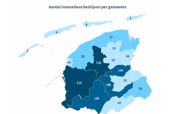 Aantal innovatieve bedrijven per gemeente