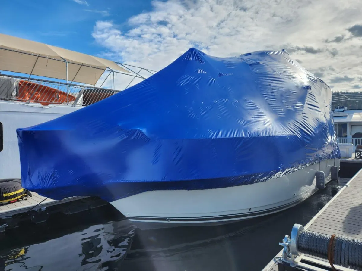 boat shrink wrap in Coeur d'Alene completed by Spokane ShrinkWrap Co