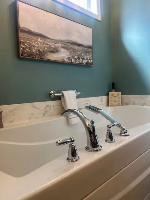 shiny bathtub after getting cleaned