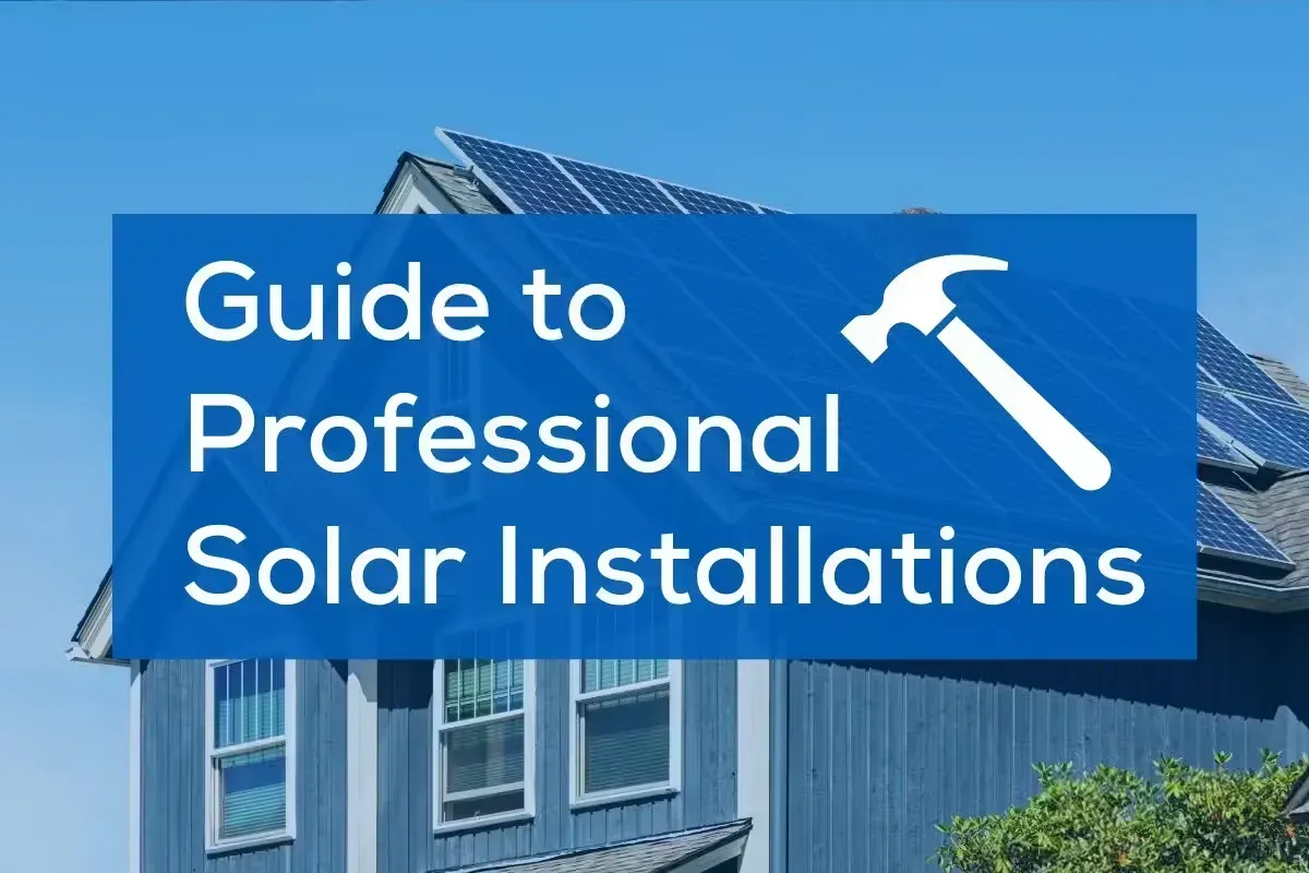 A modern home in Utah County features sleek solar panels on its roof under a bright blue sky, with a hammer icon symbolizing expert installation. Lush greenery and a sturdy roof highlight the ideal setup for solar energy savings.