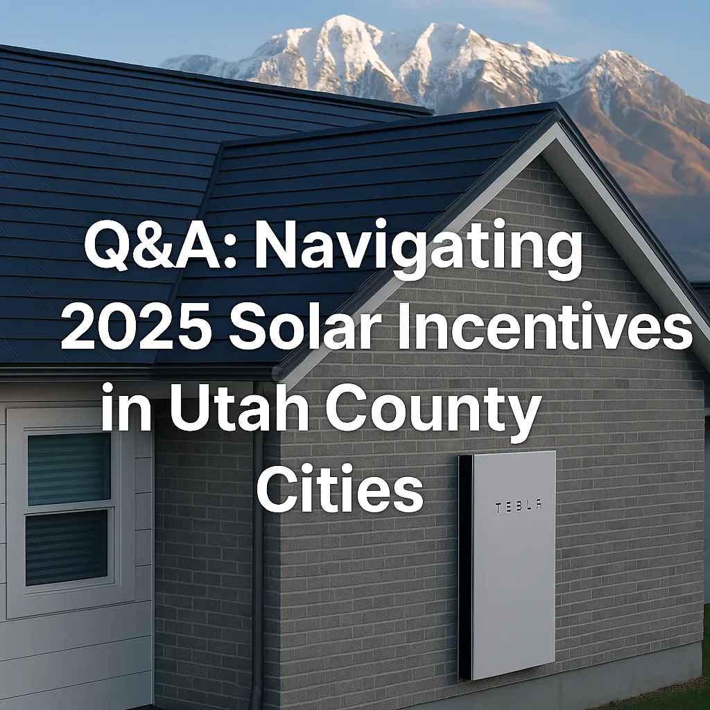 Q&A guide to navigating 2025 solar incentives in Utah County cities with battery focus by Ask Solar Mike