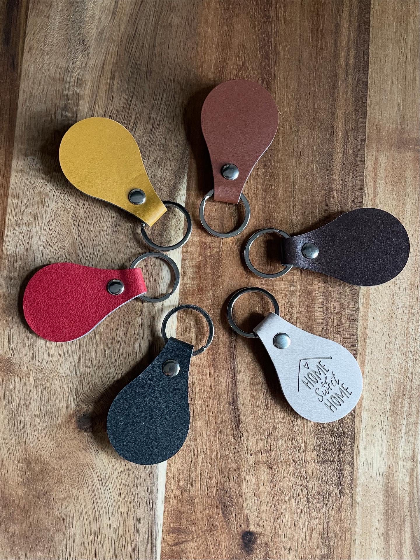 Custom Engraved Leather Keychains