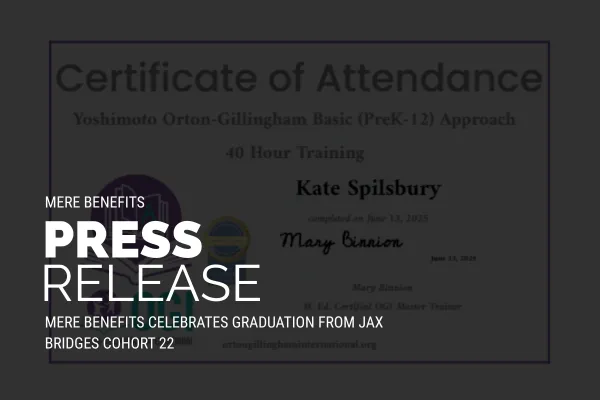 Kate Spilsbury of Mere Benefits Completes Orton-Gillingham Certification