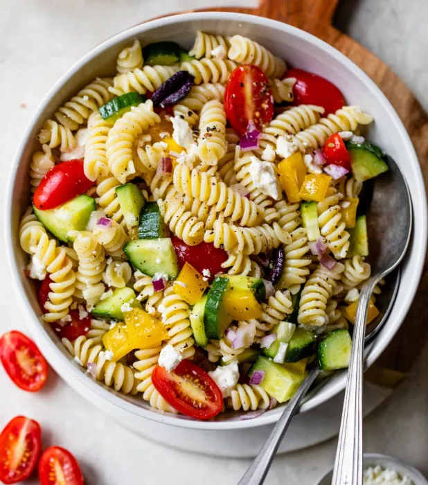 Greek Tuna Pasta Salad