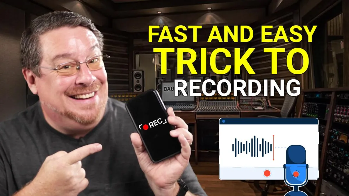 A host recording a video call for a podcast with a microphone and laptop, demonstrating professional podcasting setup.