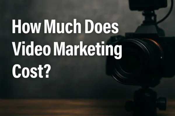 DSLR camera with bold text overlay reading “How Much Does Video Marketing Cost?”