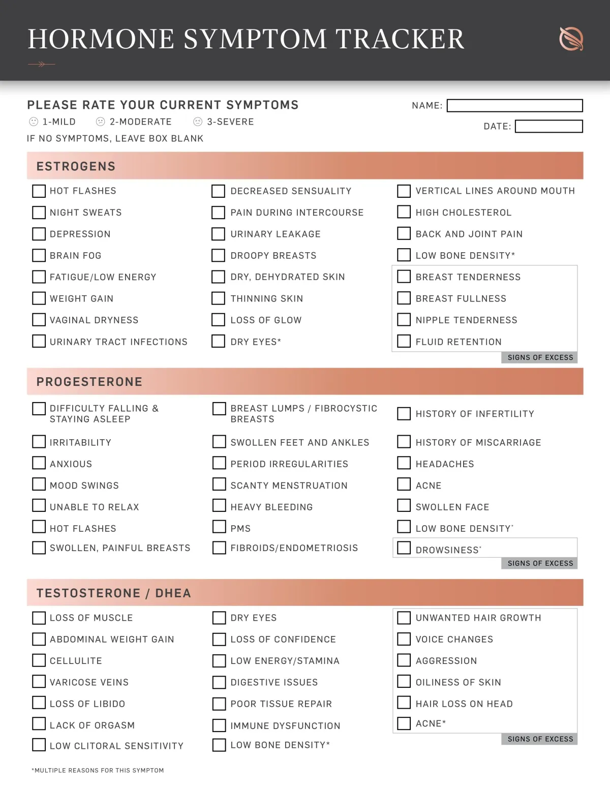 Hormone Symptoms Tracker