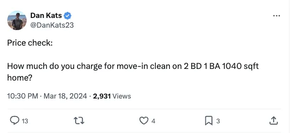 How to price a house cleaning job (2 bed / 1 bath)