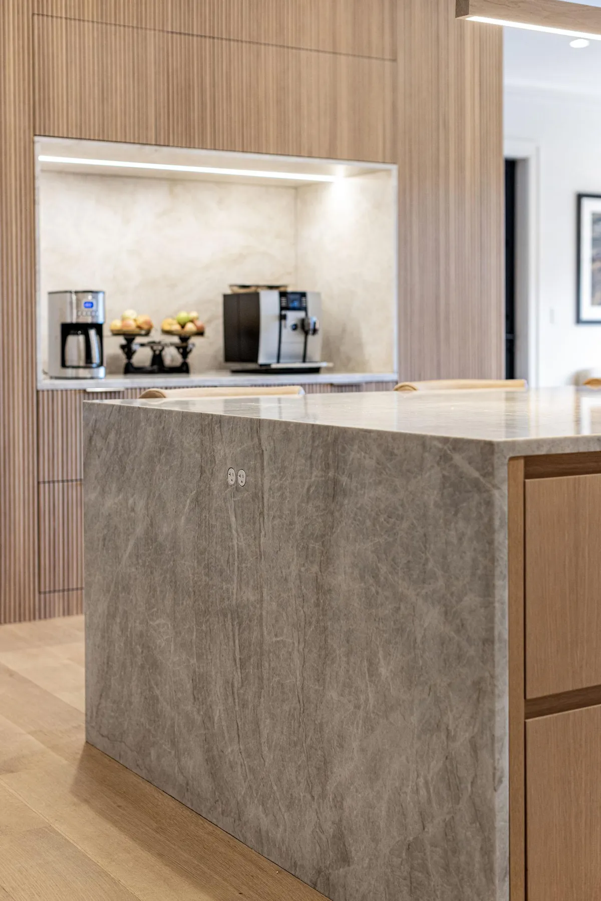 Waterfall Kitchen Island