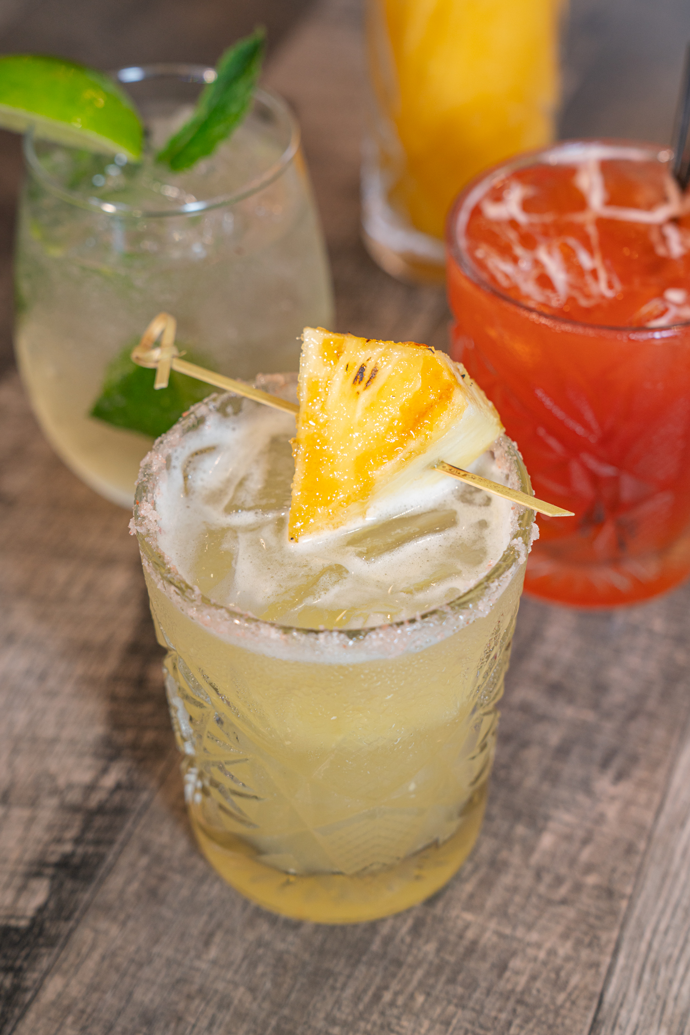 Fresh pineapple juice refresher served at The Aussie Grind café in Frisco, Texas
