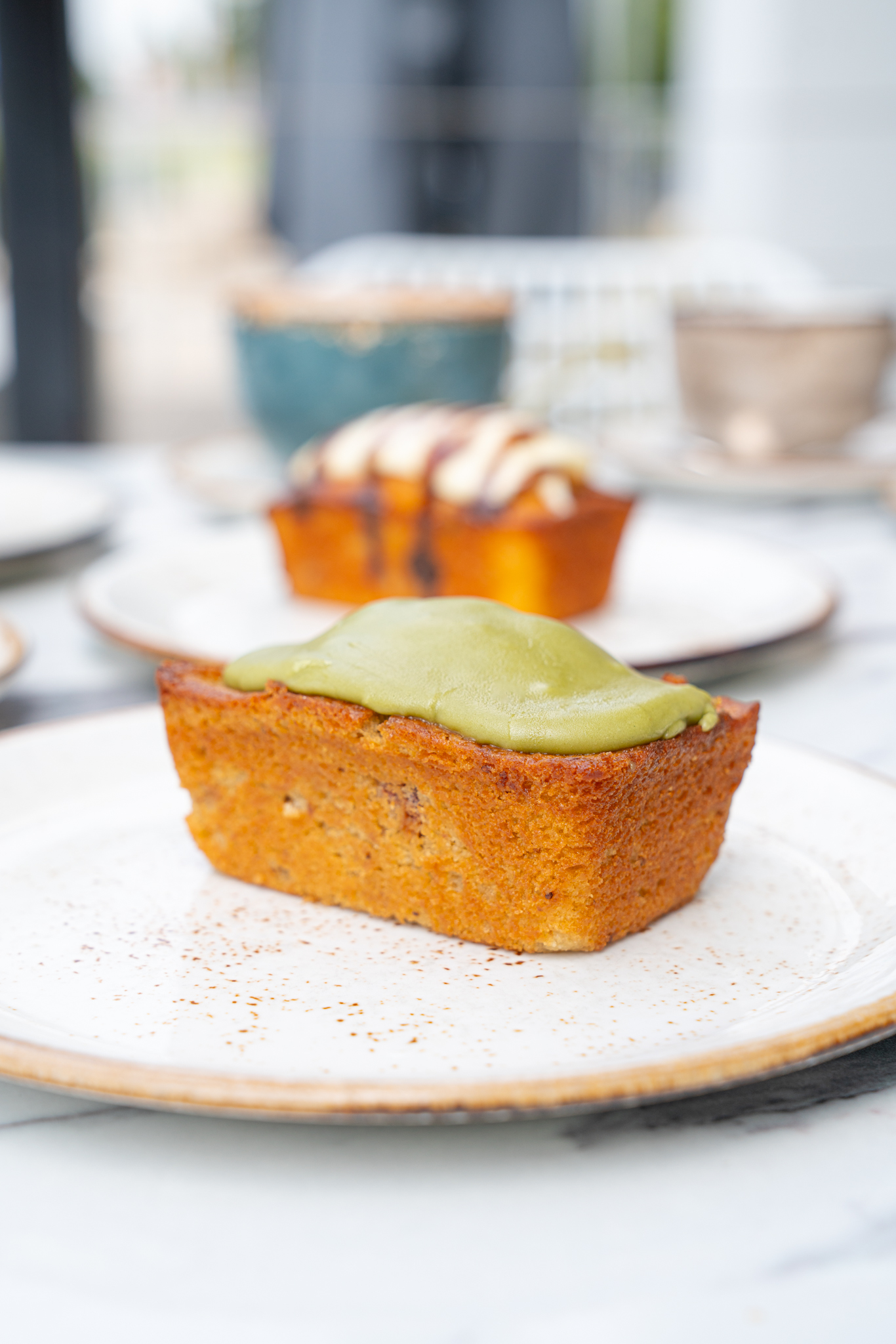 Freshly baked lemon yogurt cake slice at The Aussie Grind Provisions bakery