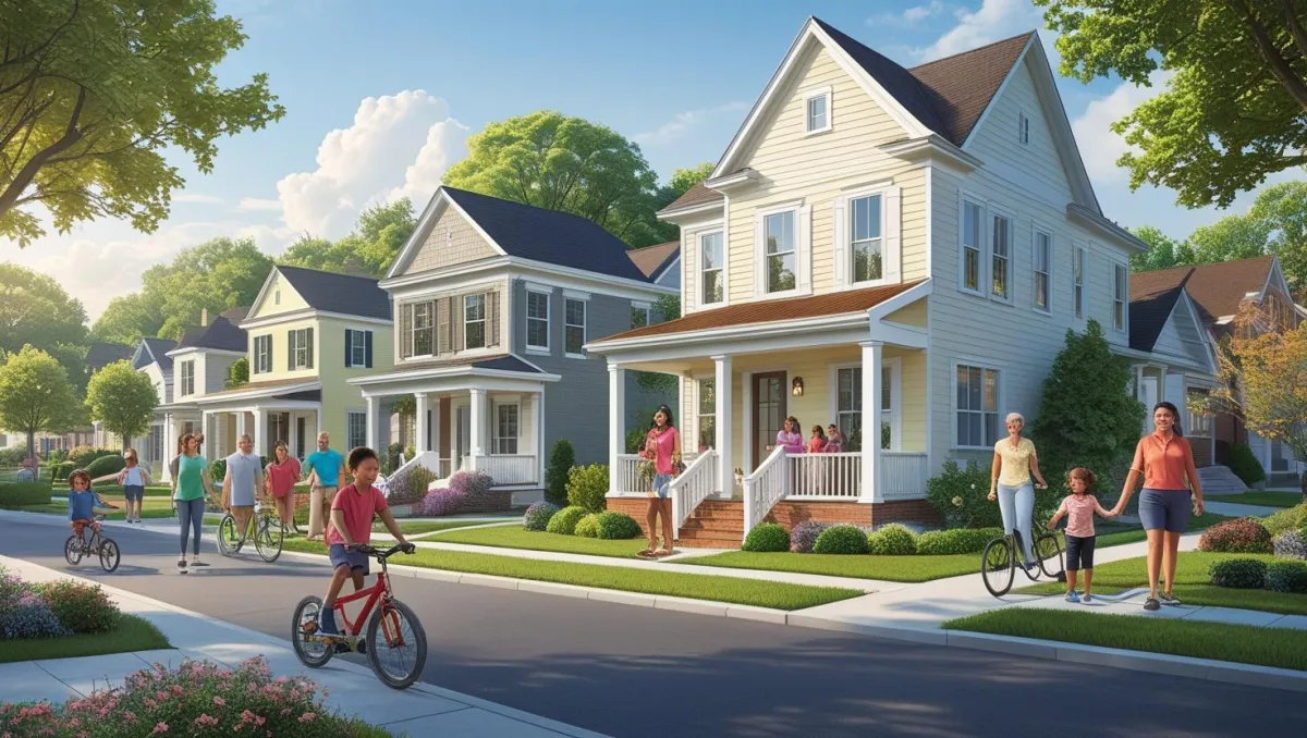 Cinnaminson neighborhood street—charming homes, treelined sidewalks, and families enjoying the outdoors.