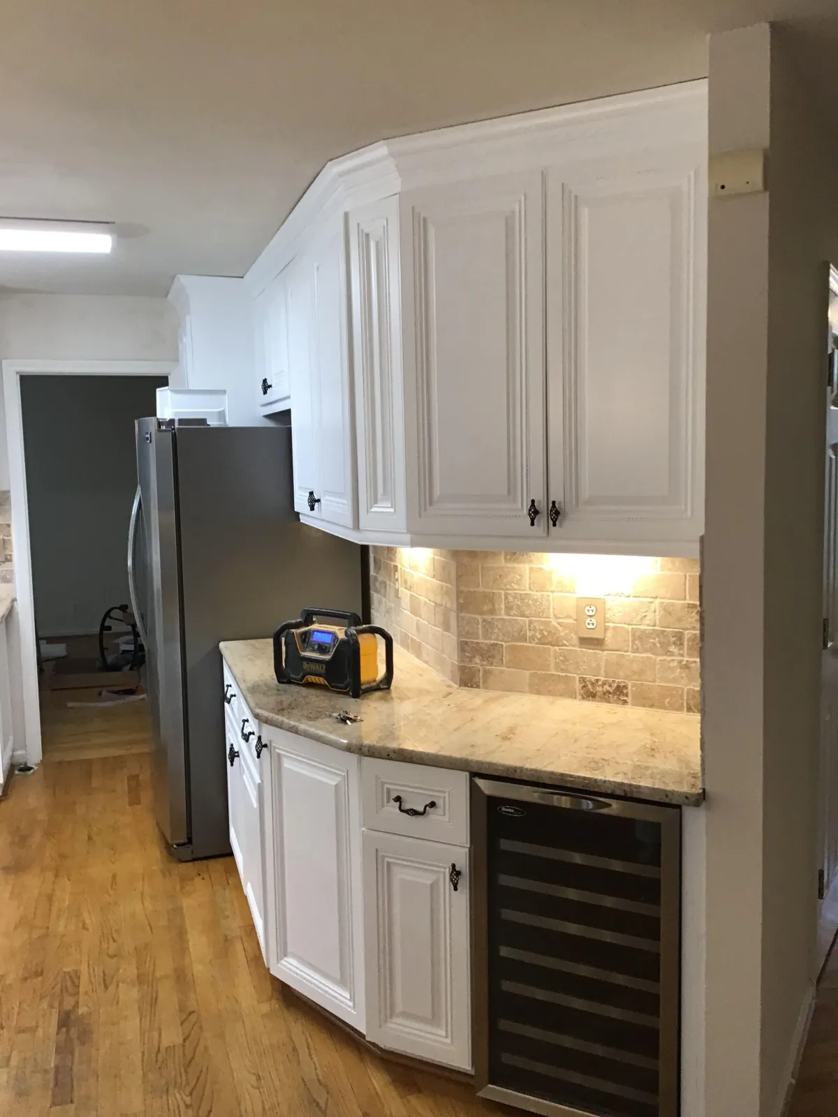 From Stain to White Kitchen Cabinets