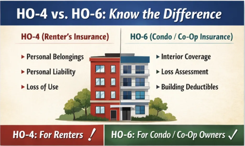 HO-4 vs. HO6 Insurance: Why Condo & Co-Op Owners Need More Than a Renter's Policy