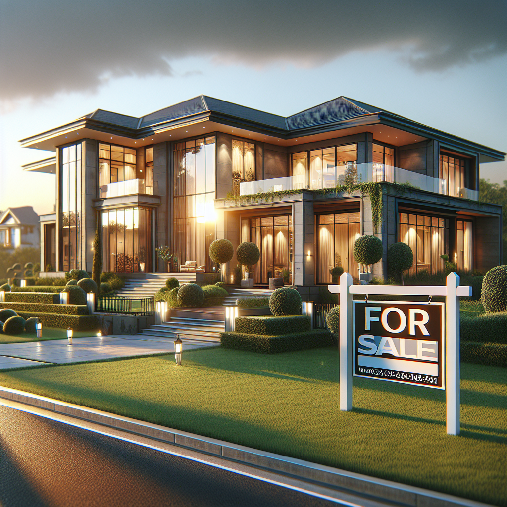 Modern luxury home exterior, highlighting a property ready for sale
