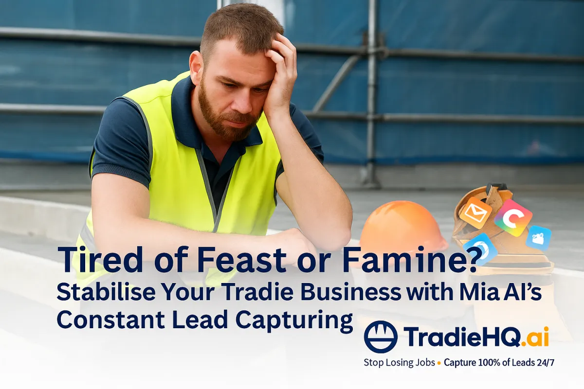 Tired of Feast-or-Famine? Stabilise Your Tradie Business with Mia AI’s Constant Lead Capture