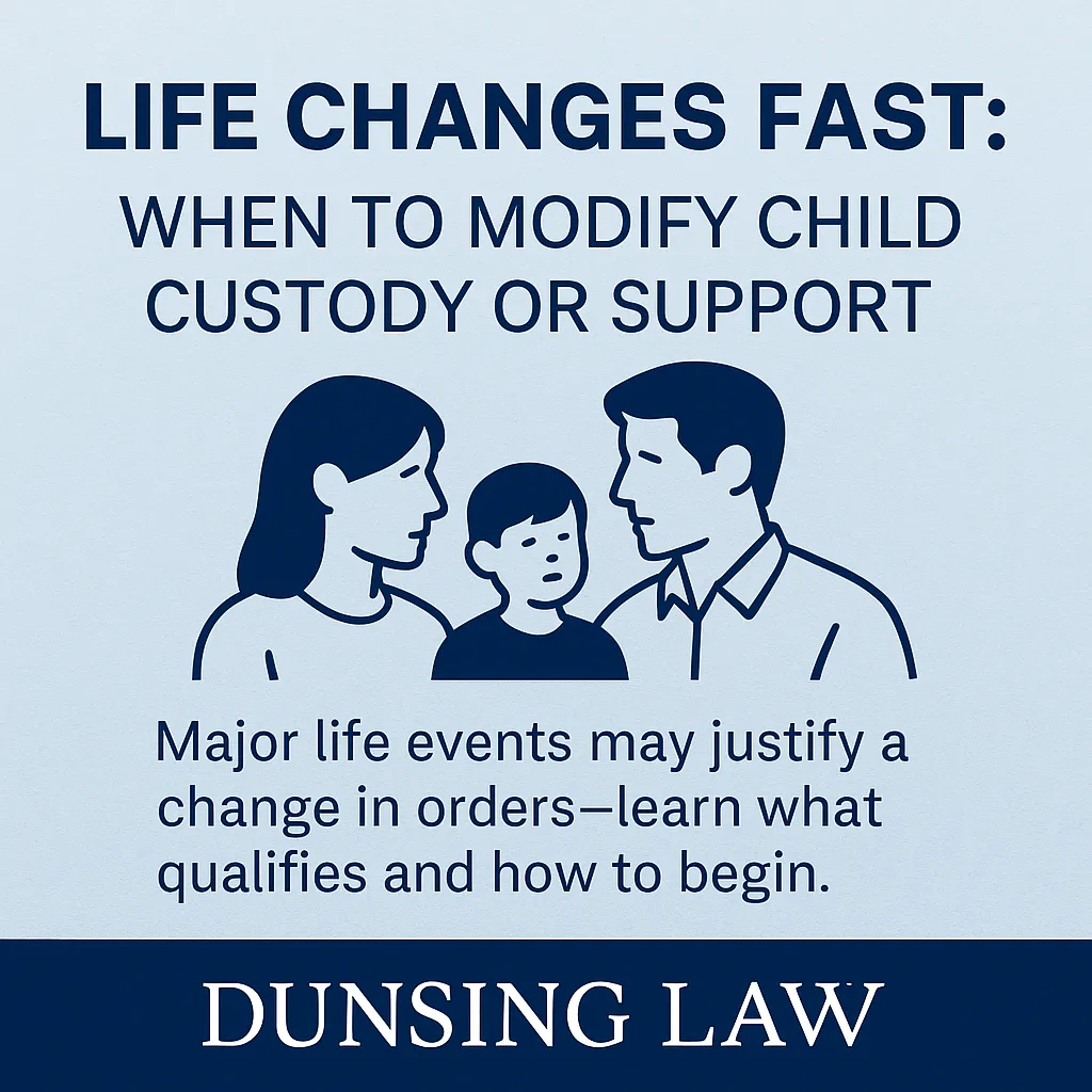 When to Modify Child Custody or Support