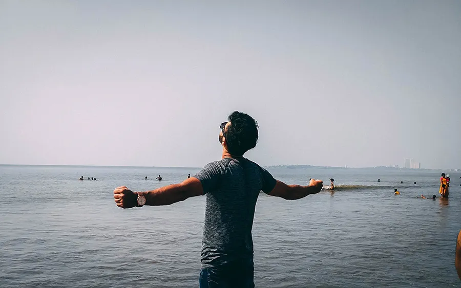 man at beach