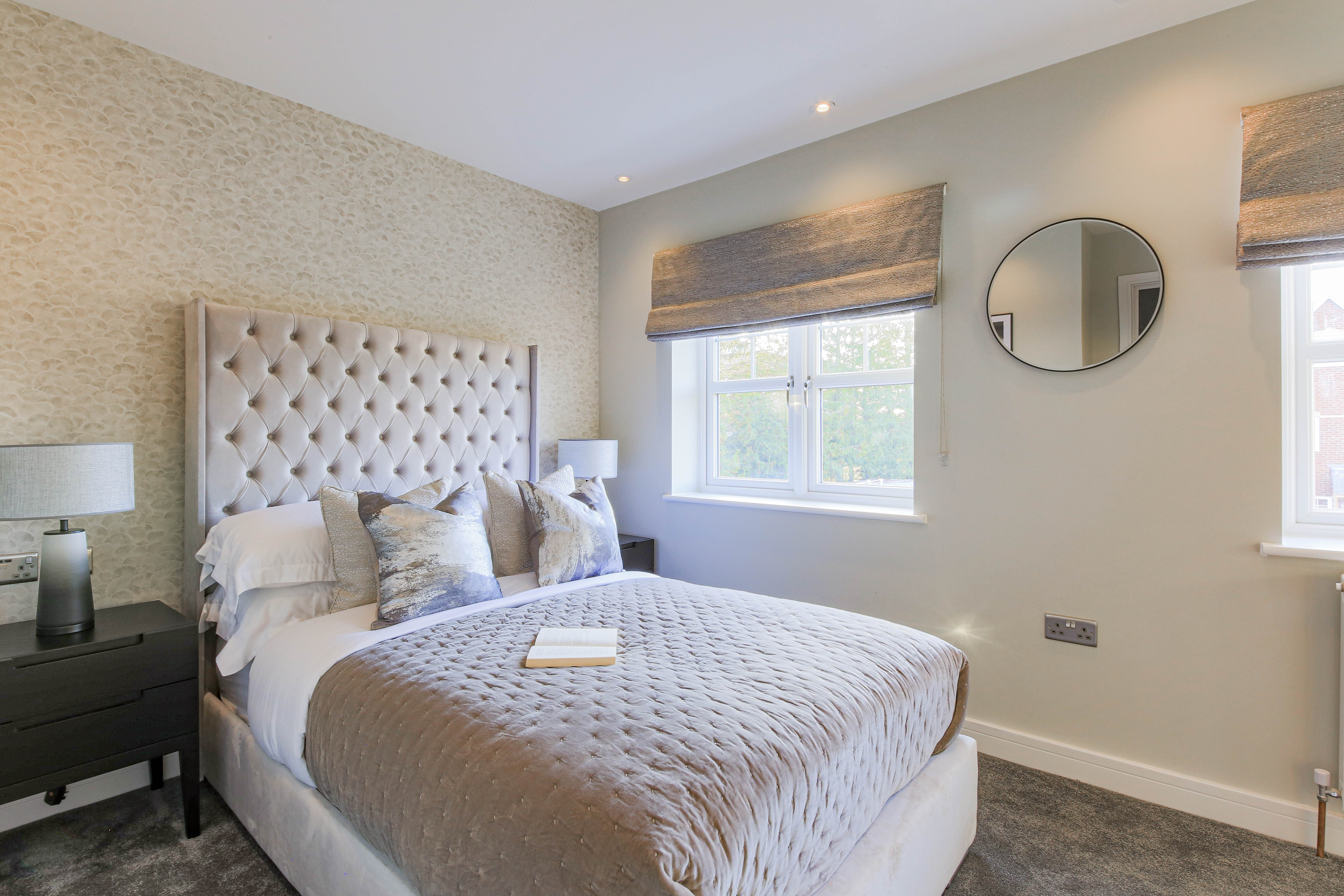 Styled bedroom photographed for a London residential property listing