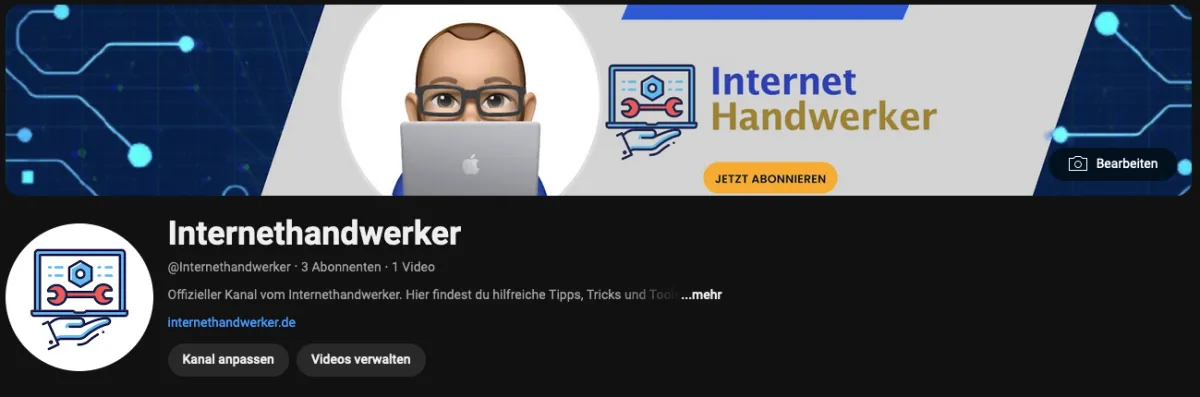 Der YouTube Kanal vom Internethandwerker