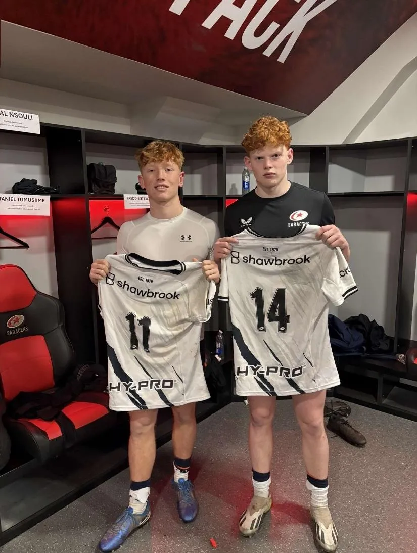 Freddie Stewart Saracens 1st Home Game 2025 with Logan