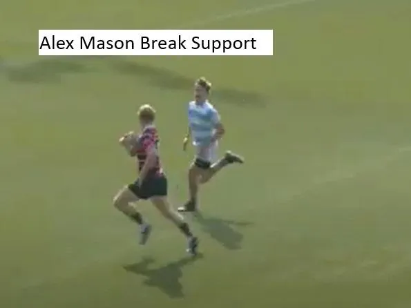 Freddie Stewart Rugby Suport Alex Mason Break