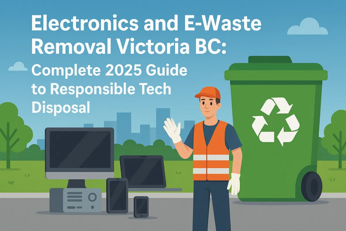 Electronics and e-waste removal in Victoria BC – 2025 guide by Rai Junk for responsible disposal of computers, tablets, and tech devices with eco-friendly recycling services.