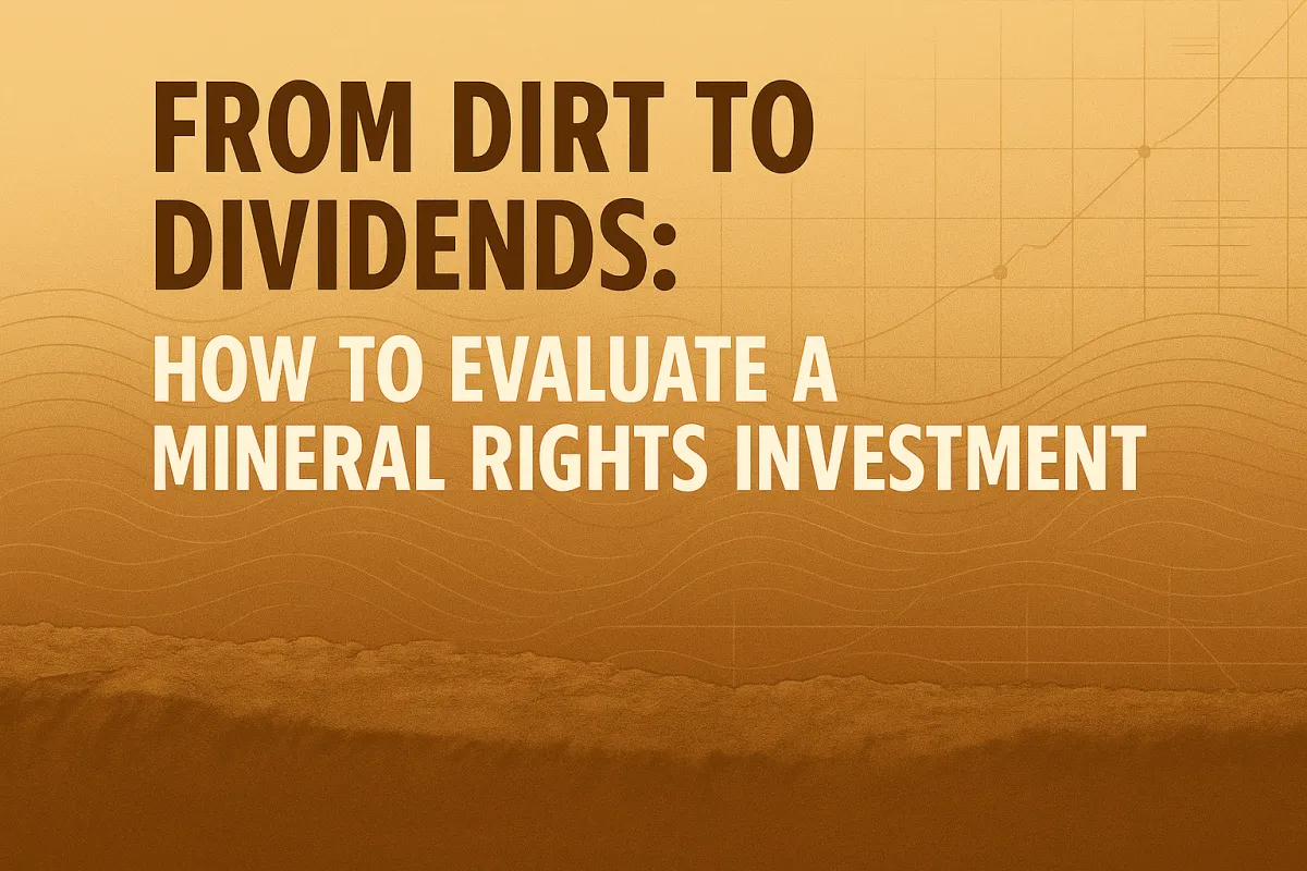 From Dirt To Dividends: How To Evaluate A Mineral Rights Investment