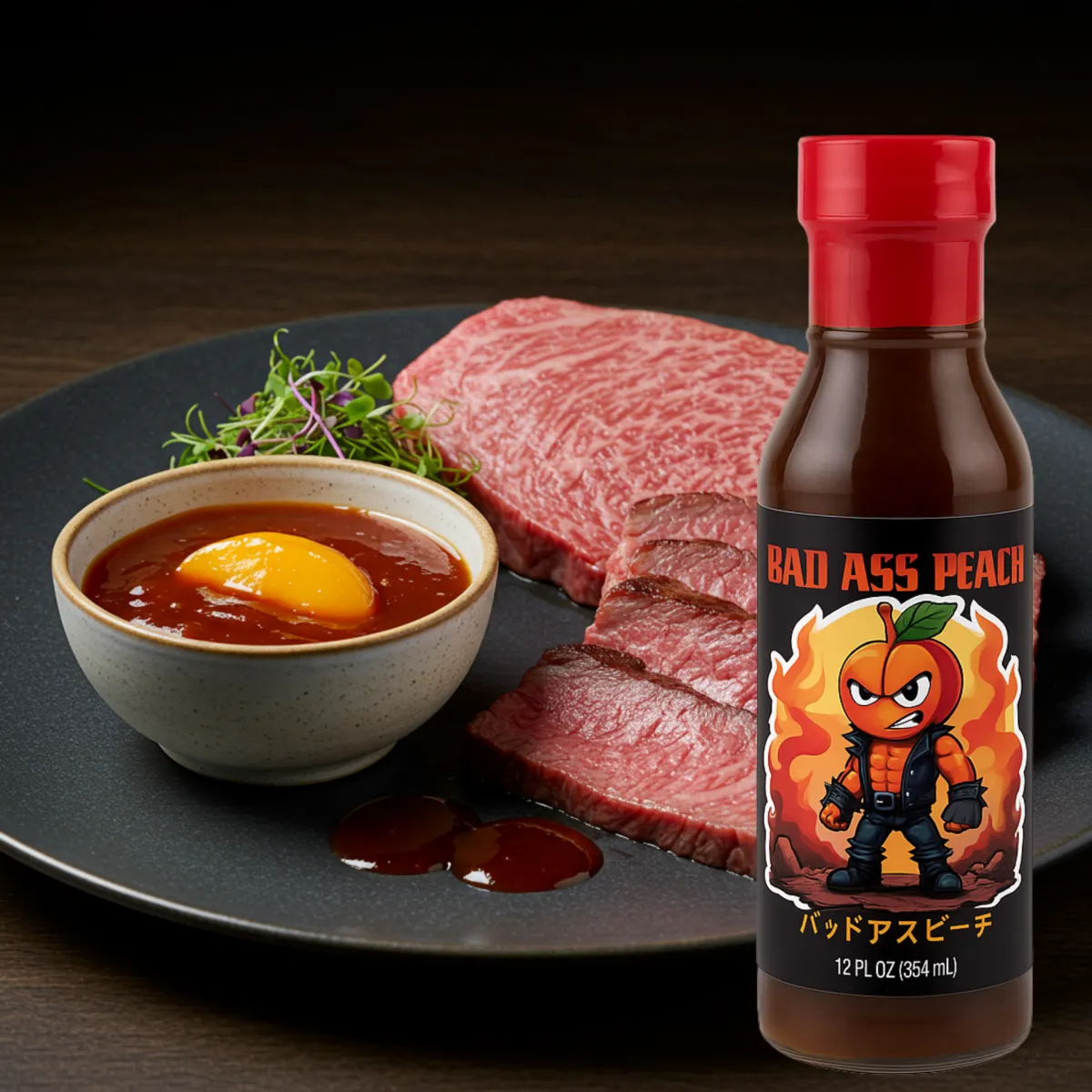 🍑🔥 Elevate Your BBQ Game: Wagyu Beef Meets Bad Ass Peach BBQ Sauce