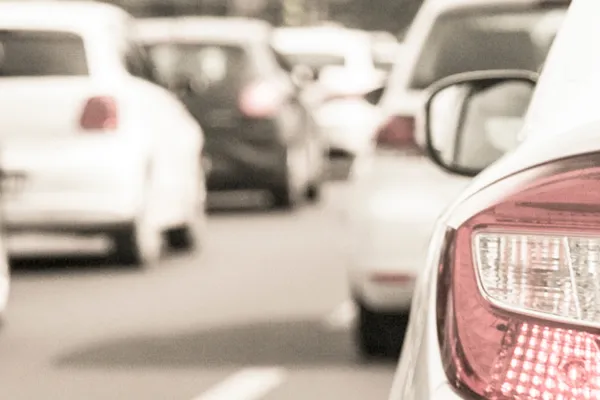 cars in a traffic jam on a road