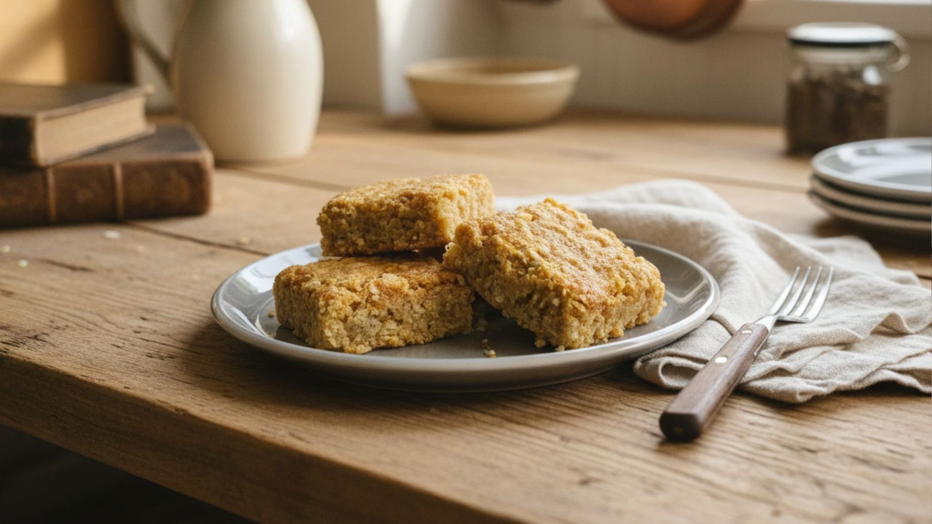 Picture of Anzac Bites on a plate in a country kitchen