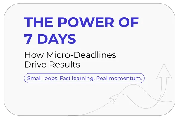 The Power of 7 Days” with subtitle “How Micro-Deadlines Drive Results