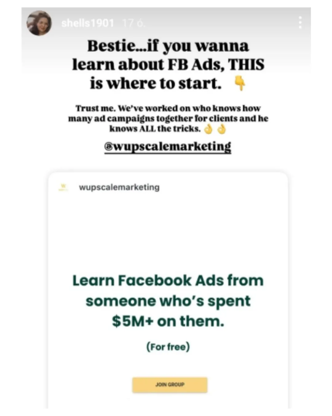 Before and after Meta Ads performance screenshot