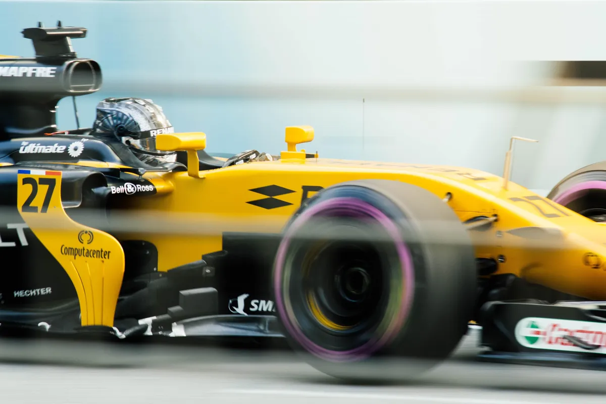 Formula 1 car in action