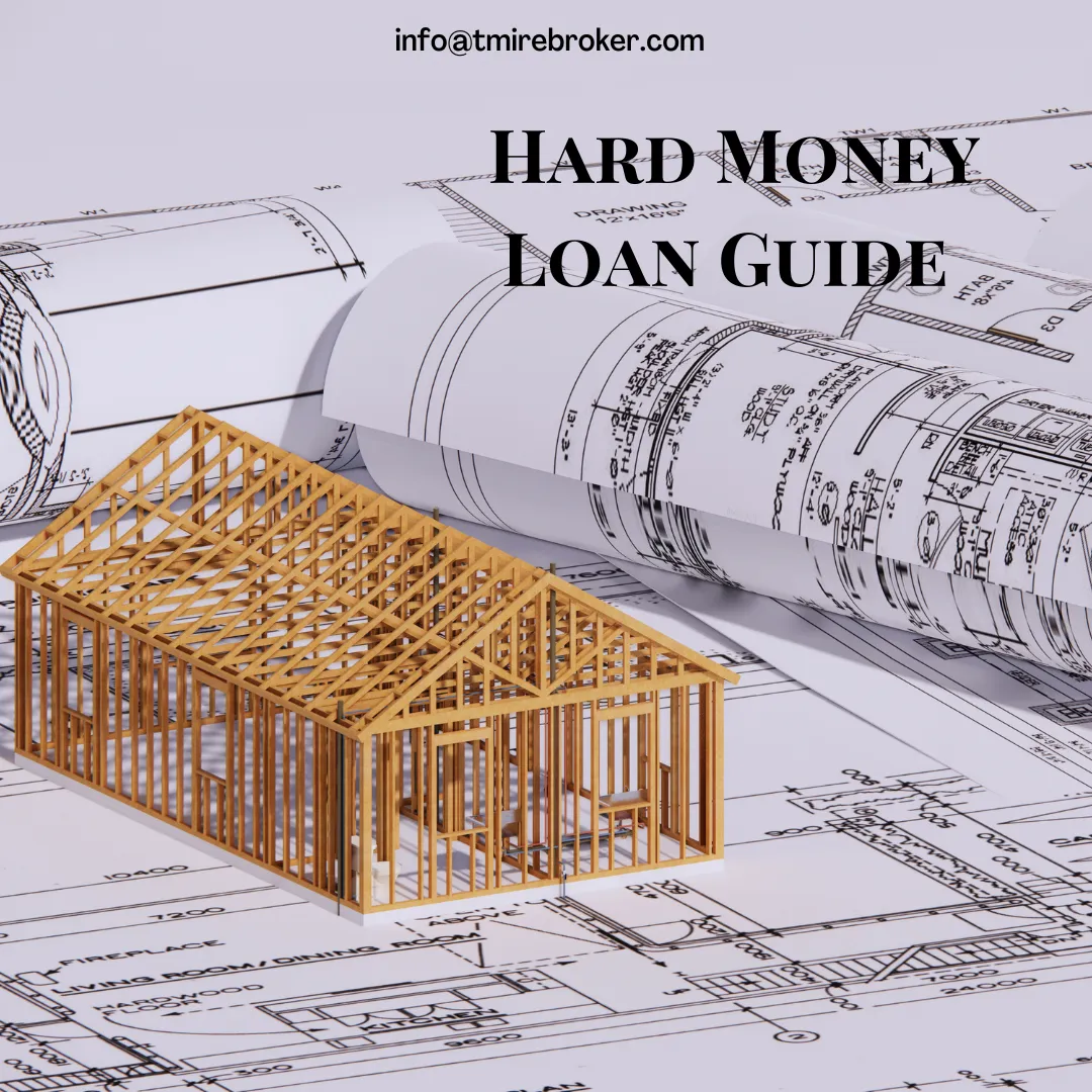 Illustration of a golden key unlocking a house-shaped lock over a city skyline, representing opportunities in real estate financing with hard money loans. Title text reads “The Hard Money Loan Guide.