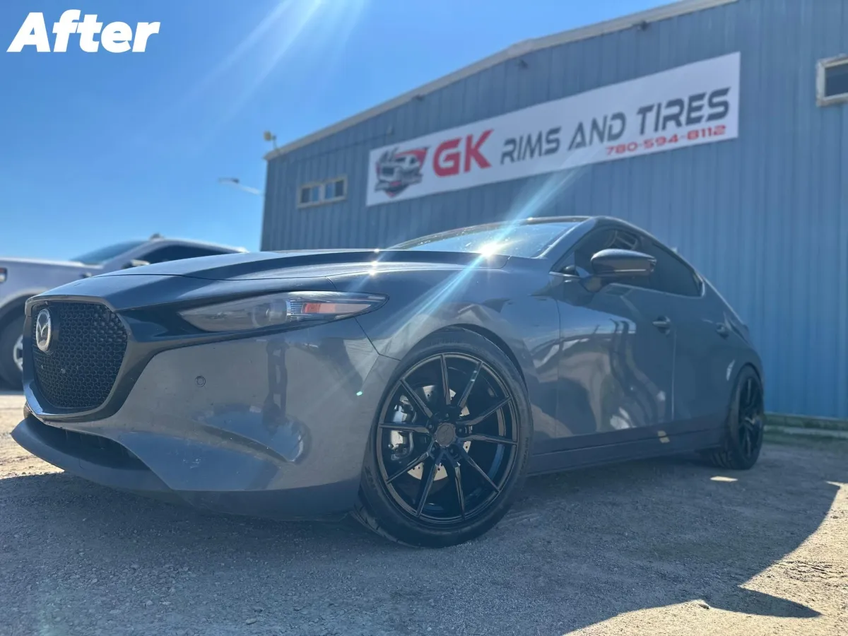 2024 Mazda 3 with all season tires and new wheels installed in Cold Lake Alberta