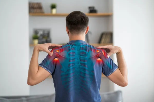man with shoulder pain